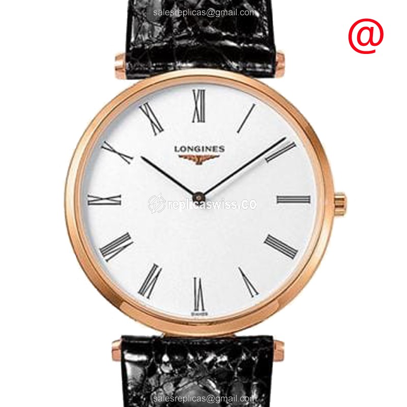 Luminous White Dial Longines L4.755.1.91.2 Replica in Gold-Plated Steel, Quartz Movement & Genuine