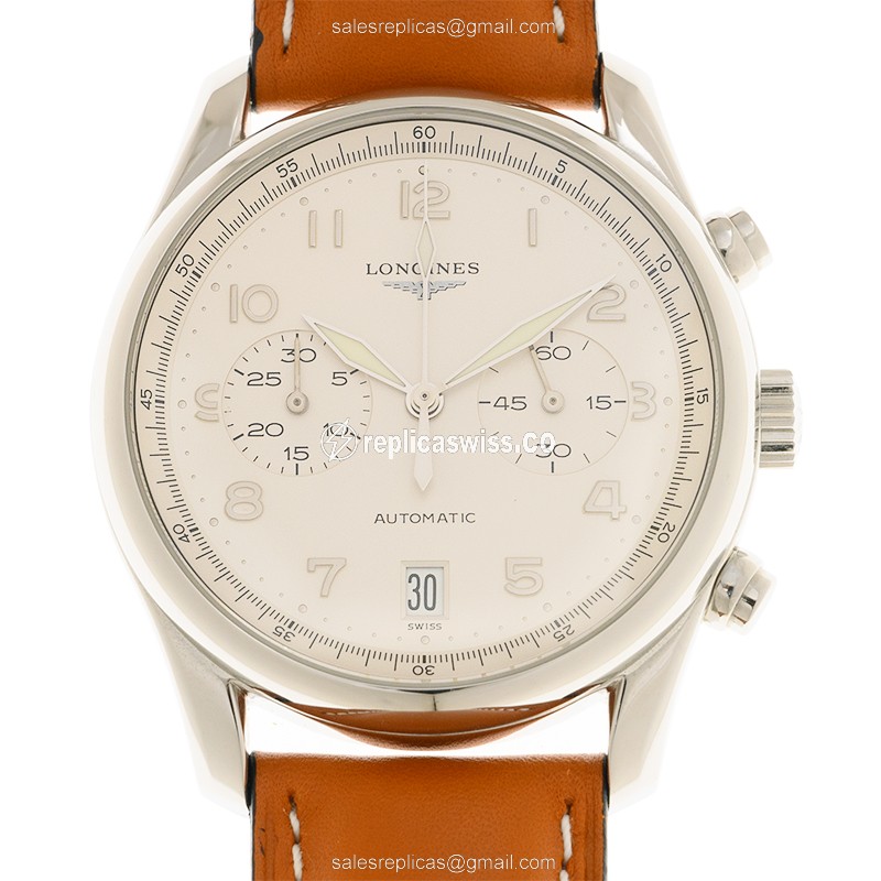Lustrous Longines L2.629.4.73.2 Master Automatic Steel Case Watch, Exquisite Silver Dial & Brown