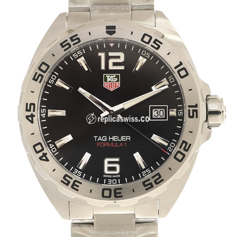 Lustrous Tag Heuer Formula 1 Quartz Replica in Stainless Steel & Black Dial | Precision Clasp &