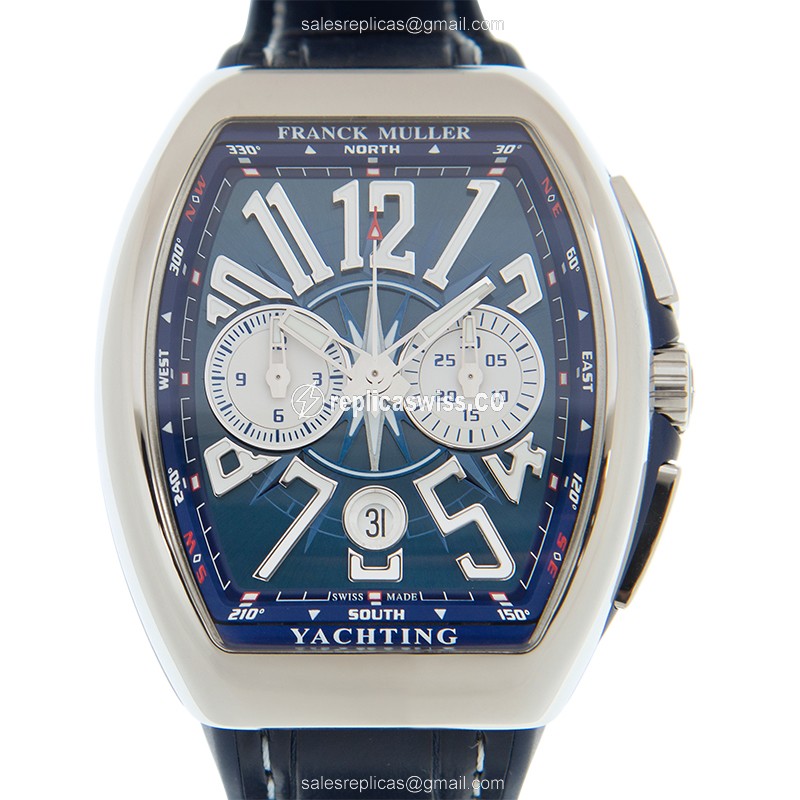 Luxe Franck Muller V 41 Yacht Replica, Automatic Movement, Blue Dial, Stainless Steel Case Watch