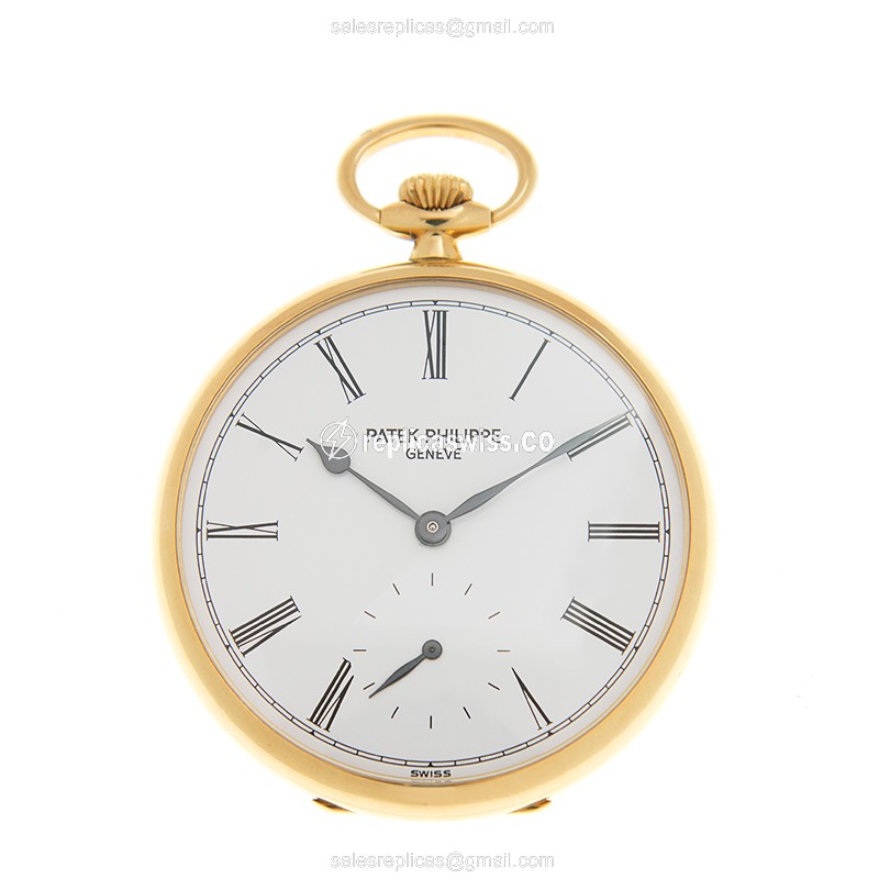 Luxe Patek Philippe 973J-010 Manual Wind — 18kt Gold Case, White Dial, Gold Band Watch