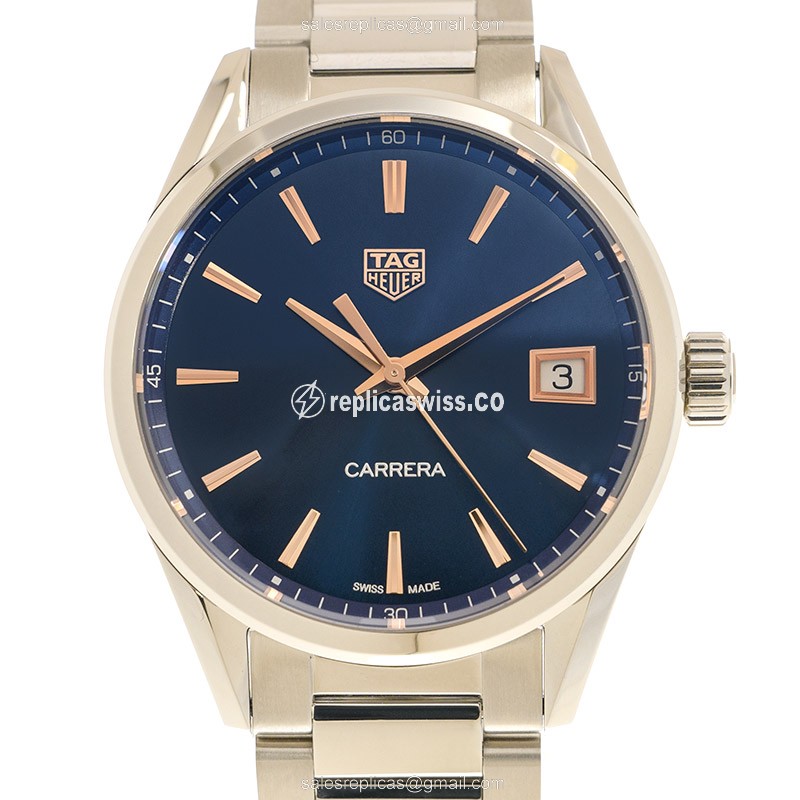 Luxe Tag Heuer Carrera WBK1312.BA0652 Replica in Blue Dial & Steel Case with Quartz Movement Watch