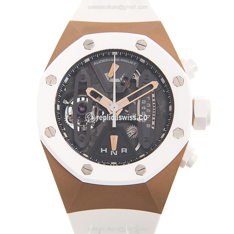 Luxurious 18kt Gold Audemars Piguet RO Royal Oak Offshore Manual Wind with Black Dial & White