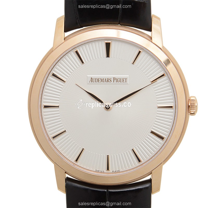 Luxurious Audemars Piguet 15180OR.OO.A102CR.01 Replica, Automatic Movement, 18kt Rose Gold, Silver