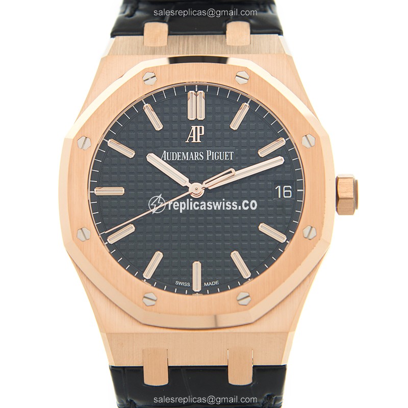 Luxurious Audemars Piguet 15500OR.OO.D002CR.01 Replica with Black Dial 18kt Gold Case Watch