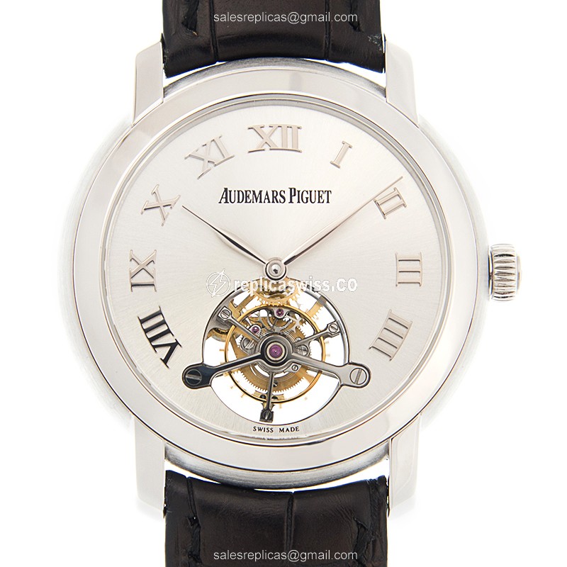 Luxurious Audemars Piguet Jules Audemars Replica, Manual Wind, 18kt White Gold Case with White Dial