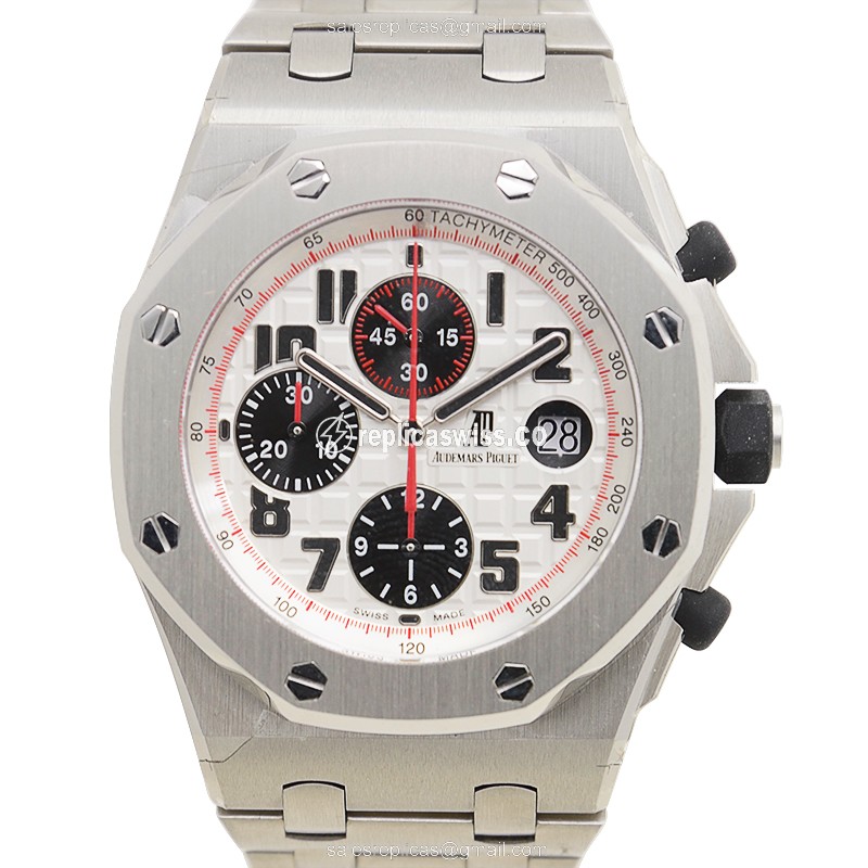 Luxurious Audemars Piguet ROYAL OAK Offshore Replica in Silver Automatic, Stainless Steel Case &