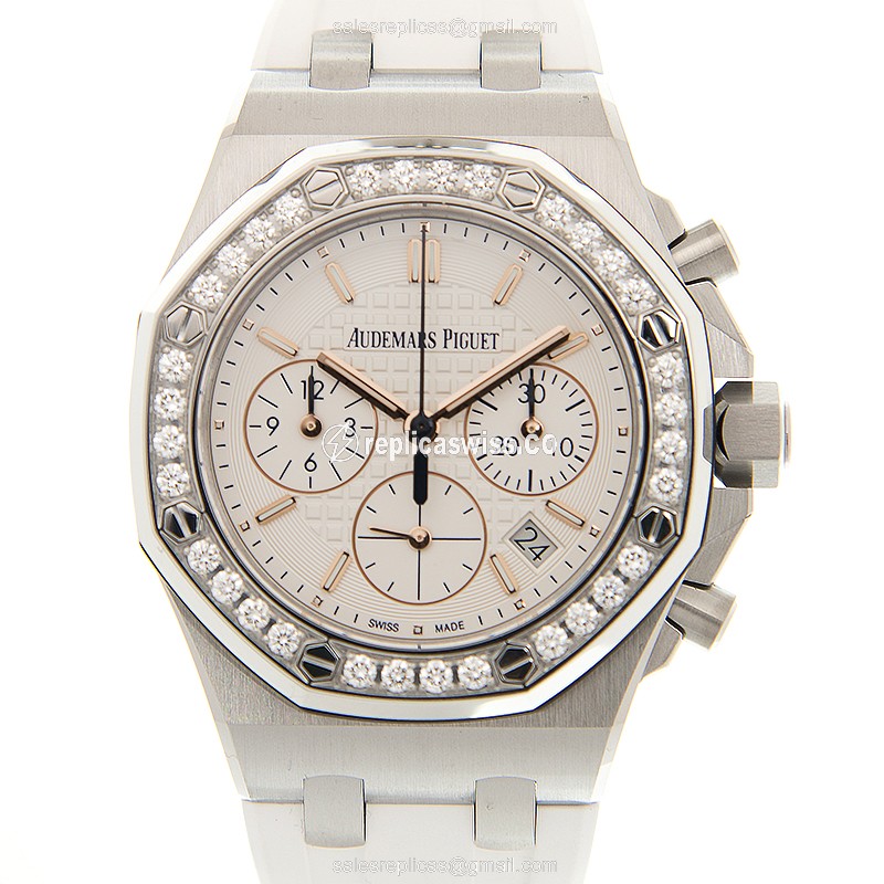 Luxurious Audemars Piguet Royal Oak Offshore Replica in White Diamond Case & Automatic Movement
