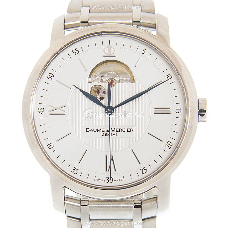 Luxurious Baume & Mercier M0A08833 CLASSIMA Watch | White Dial, Steel Case