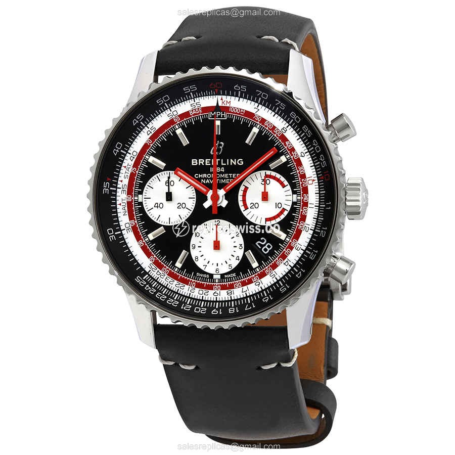 Luxurious Black Dial Breitling Navitimer 1 Replica with Automatic Movement & Steel Case Watch