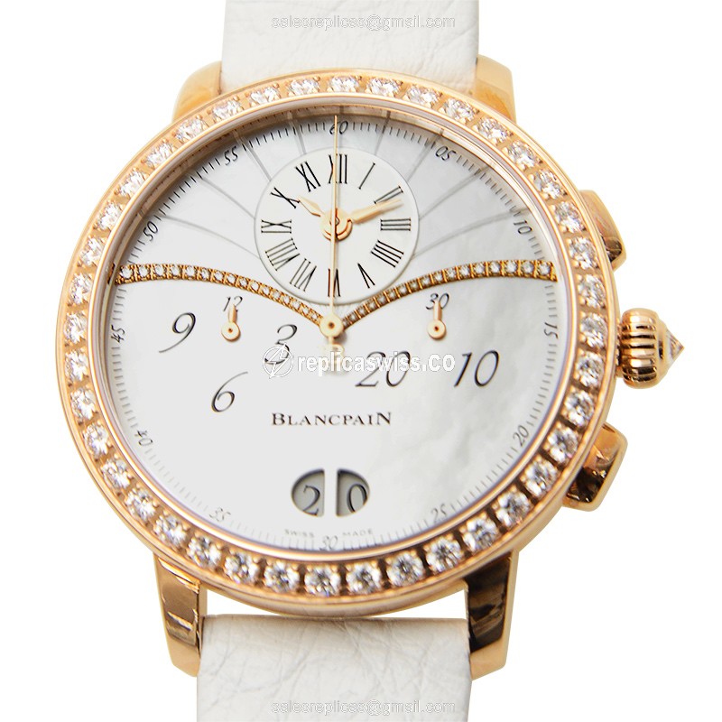 Luxurious Blancpain 3626-2954-58A Replica, Automatic White Dial & 18kt Rose Gold Case Watch