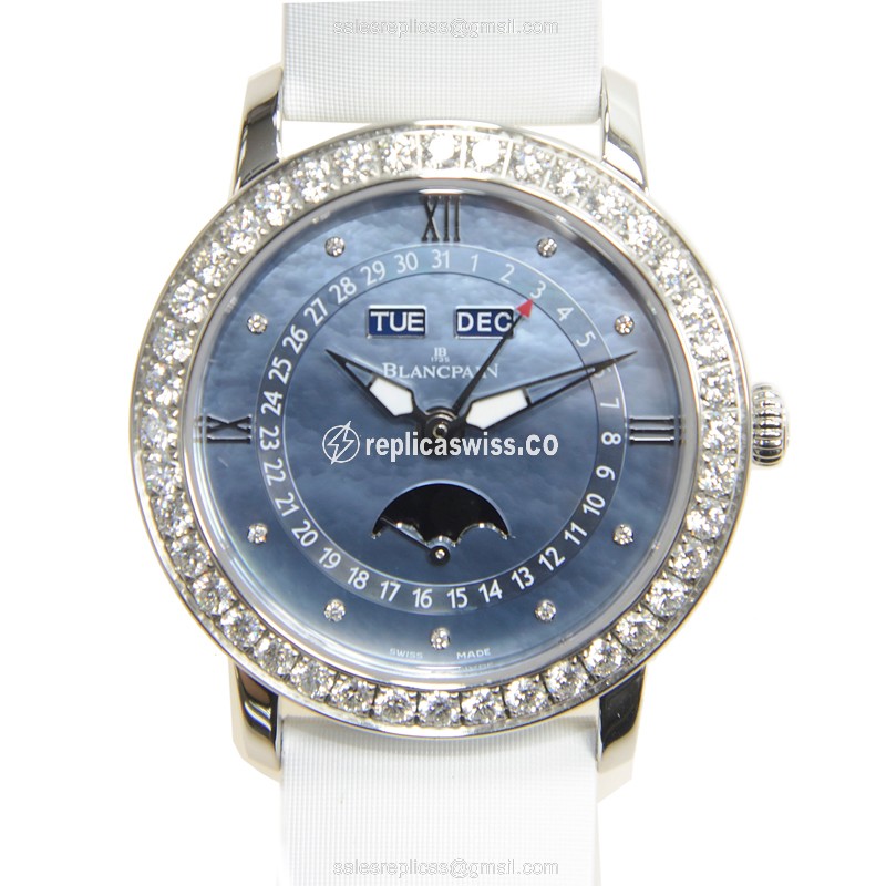 Luxurious Blancpain 3663-4654L-52B Replica with Blue Dial & Stainless Steel Case Watch