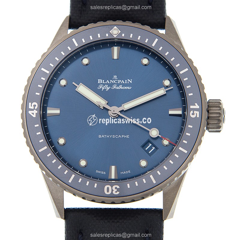 Luxurious Blancpain 5000-0240-O52A Replica Watch | Automatic Movement, Blue Ceramic Case