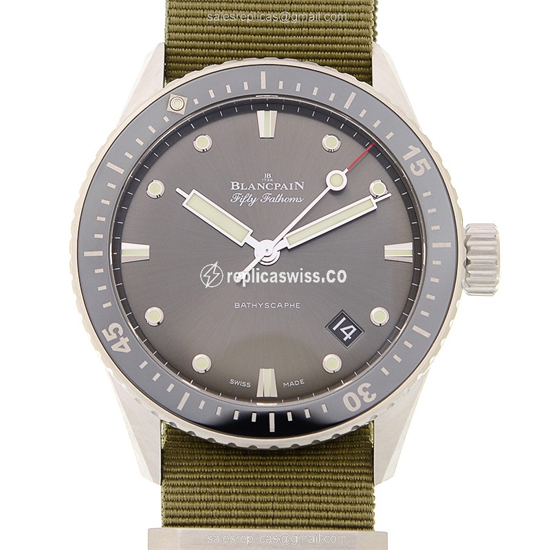 Luxurious Blancpain 5000-1110-NAKA Replica with Dark Grey Dial Automatic Movement Watch