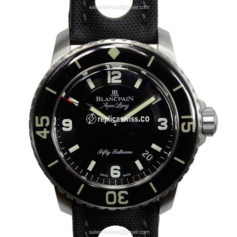 Luxurious Blancpain 5015C-1130-52B Fifty Fathoms Replica, Automatic Black Dial & Steel Case Watch