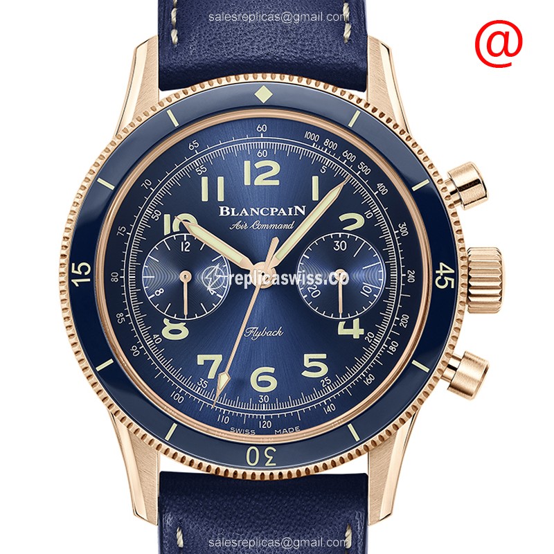 Luxurious Blancpain AC02-36B40-63B Air Command Replica with Automatic Movement & 18kt Rose Gold