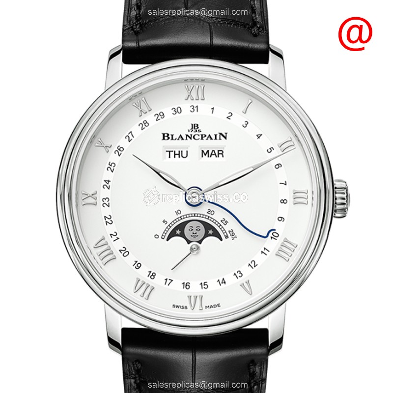 Luxurious Blancpain Villeret 6264-1127-55B Replica with White Dial & Automatic Movement Watch