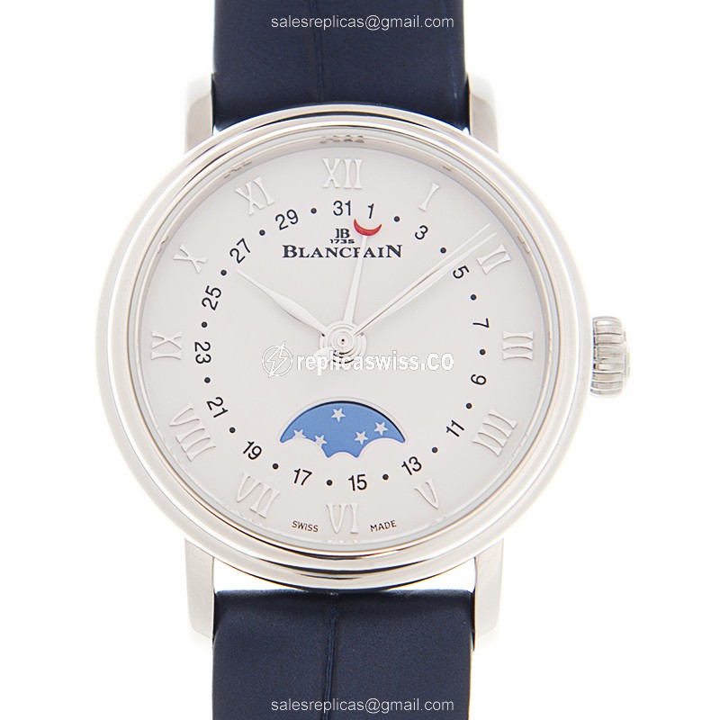 Luxurious Blancpain Villeret Replica in Stainless Steel, Automatic Movement, White Dial Watch