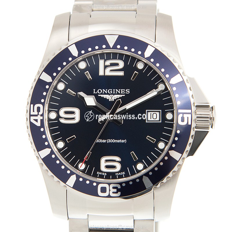 Luxurious Blue Dial Longines L3.740.4.96.6 Replica with Steel Case Automatic Movement Watch