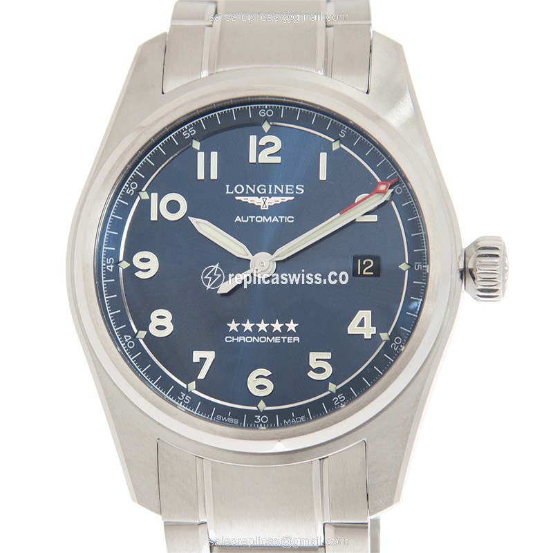 Luxurious Blue Dial Longines L3.810.4.93.6 Spirit Replica with Automatic Movement & Steel Case Watch