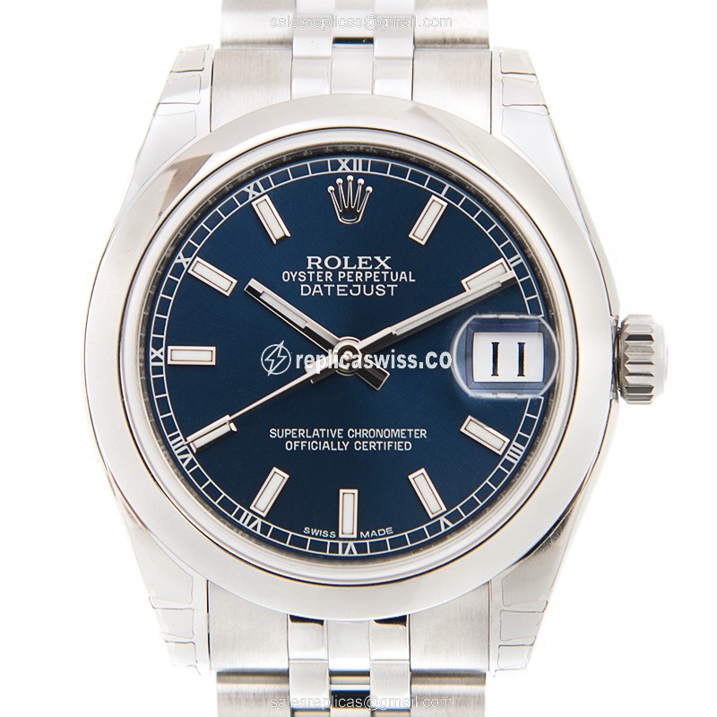 Luxurious Blue Dial Rolex Lady Datejust Replica in Stainless Steel with Automatic Movement Watch