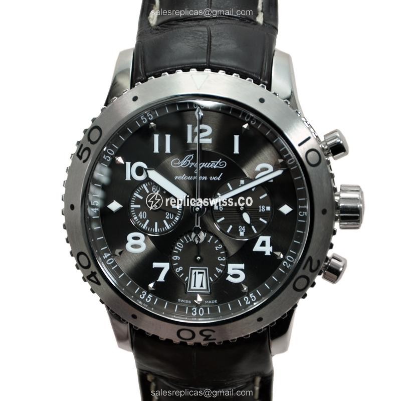 Luxurious Breguet 3810ST/92/9ZU Type XXI Replica in Black Dial & Stainless Steel Case Watch