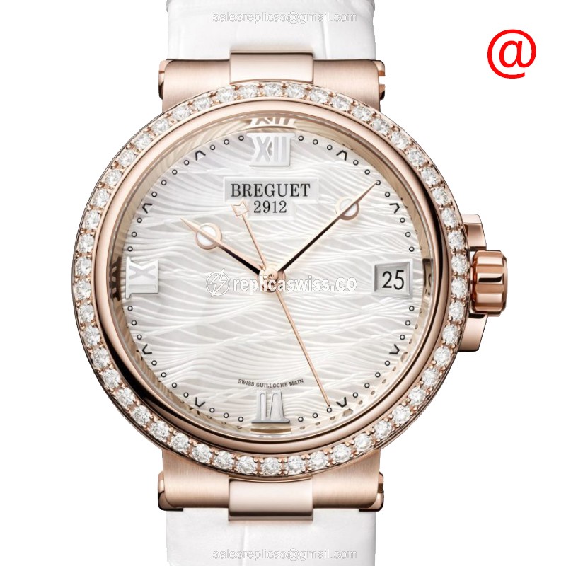 Luxurious Breguet 9518BR Marine Replica in 18kt Rose Gold, Automatic Movement, Silver Dial Watch