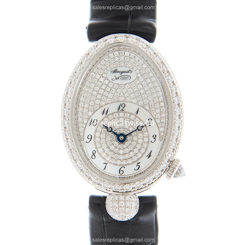 Luxurious Breguet Reine De Naples Replica, Automatic, 18kt White Gold, Silver Dial Watch
