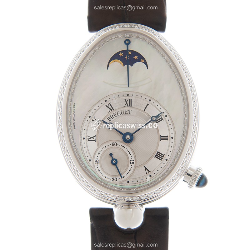 Luxurious Breguet Reine De Naples Replica in 18kt White Gold, Automatic Movement & Silver Dial Watch