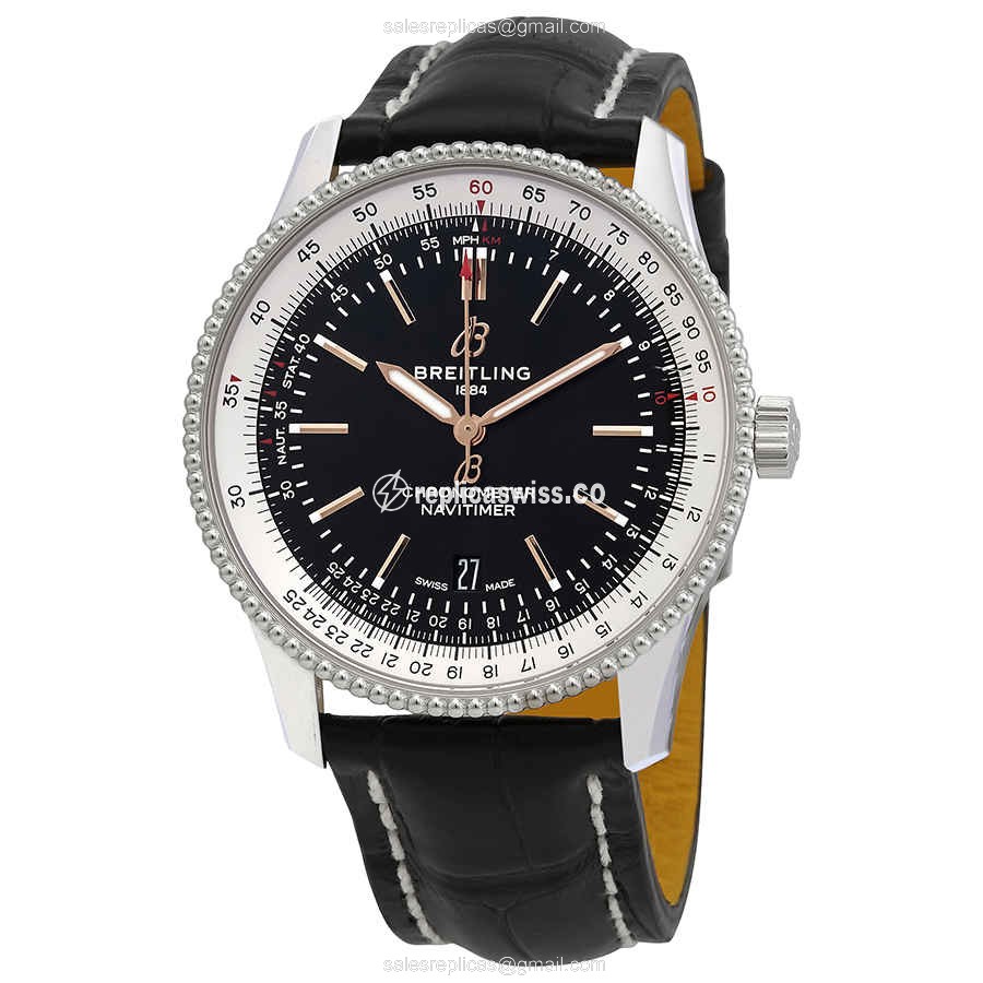 Luxurious Breitling A17326211B1P1 Navitimer 1 Replica with Automatic Movement Black Dial on