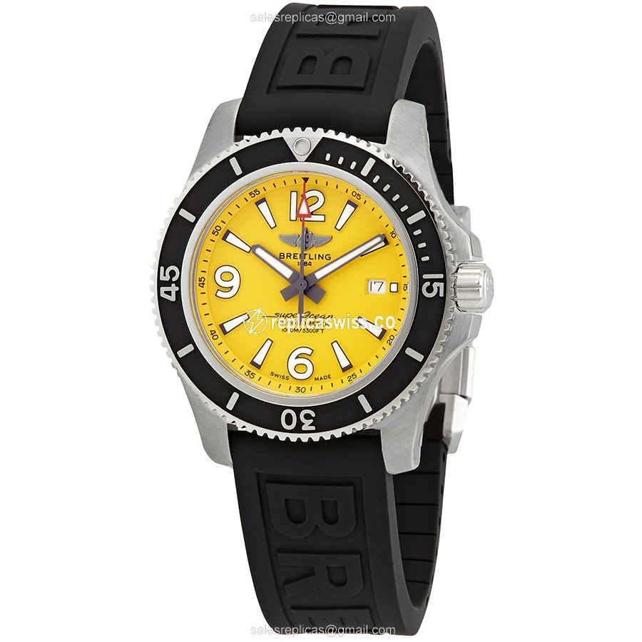 Luxurious Breitling A17367021I1S2 SUPEROCEAN Replica | Automatic Movement, Vibrant Yellow Dial Watch