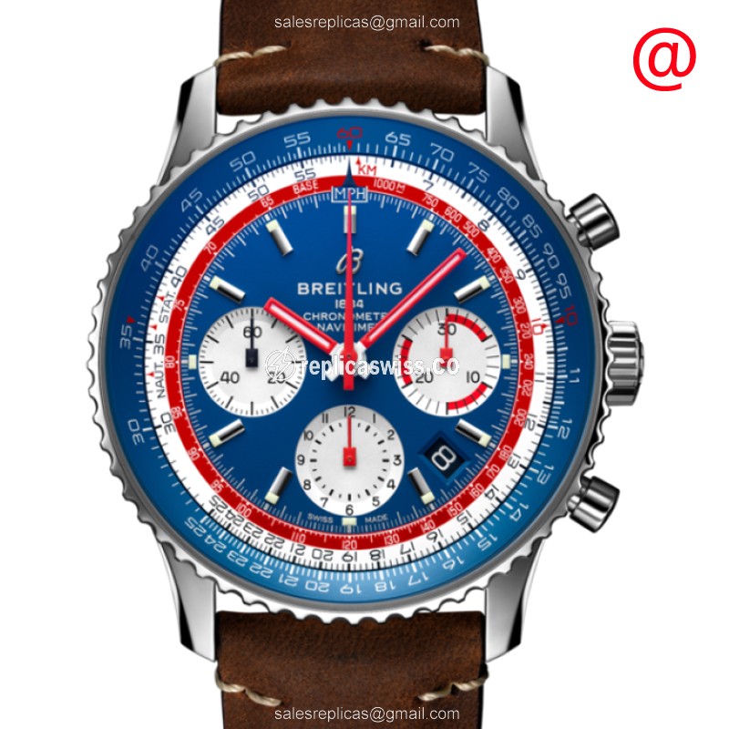Luxurious Breitling AB01212B1C1X1 NAVITIMER 1 Replica in Stainless Steel, Automatic Movement, Blue