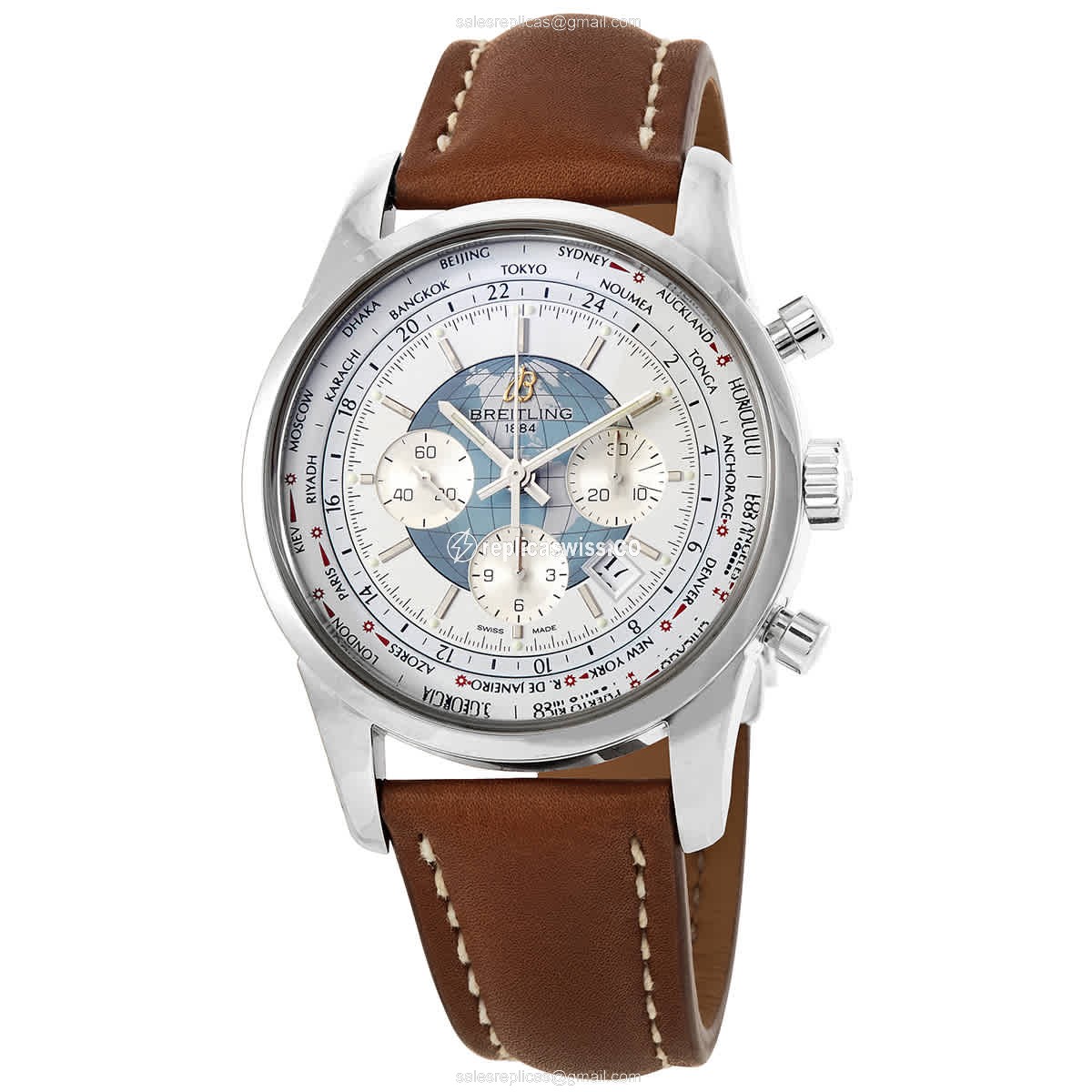 Luxurious Breitling AB0510U0 Chronograph Replica in White Dial & Stainless Steel Case Watch