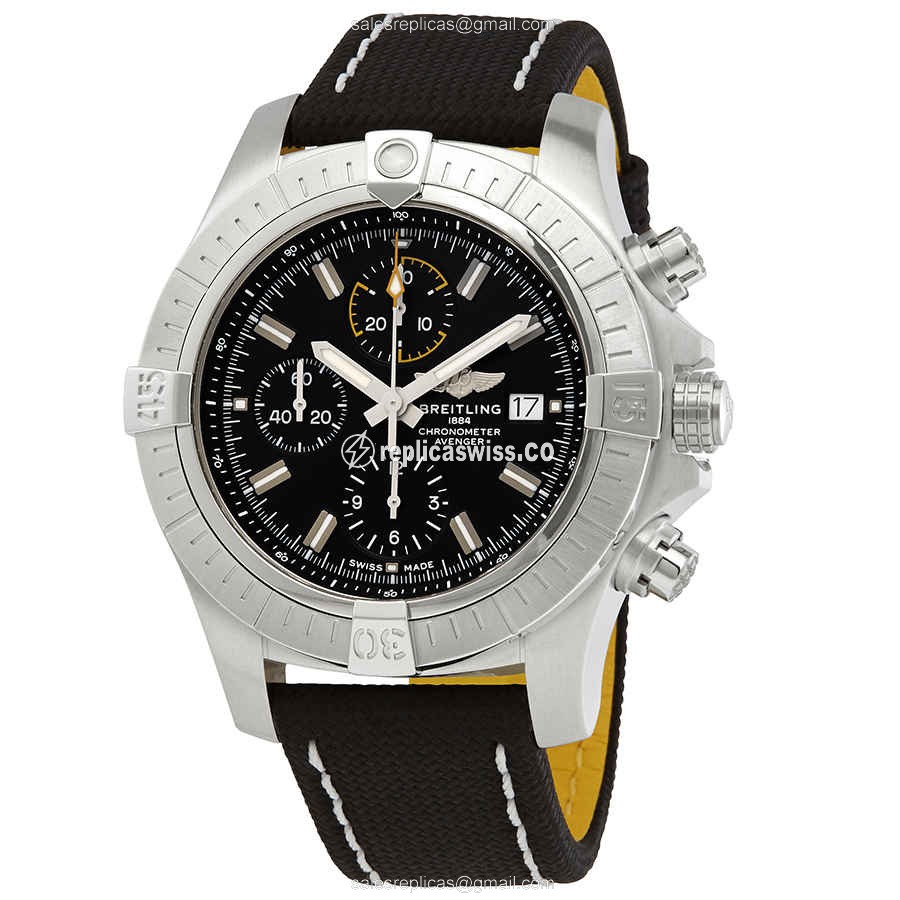 Luxurious Breitling Avenger II Replica | Automatic Movement, Black Dial, Stainless Steel Case Watch
