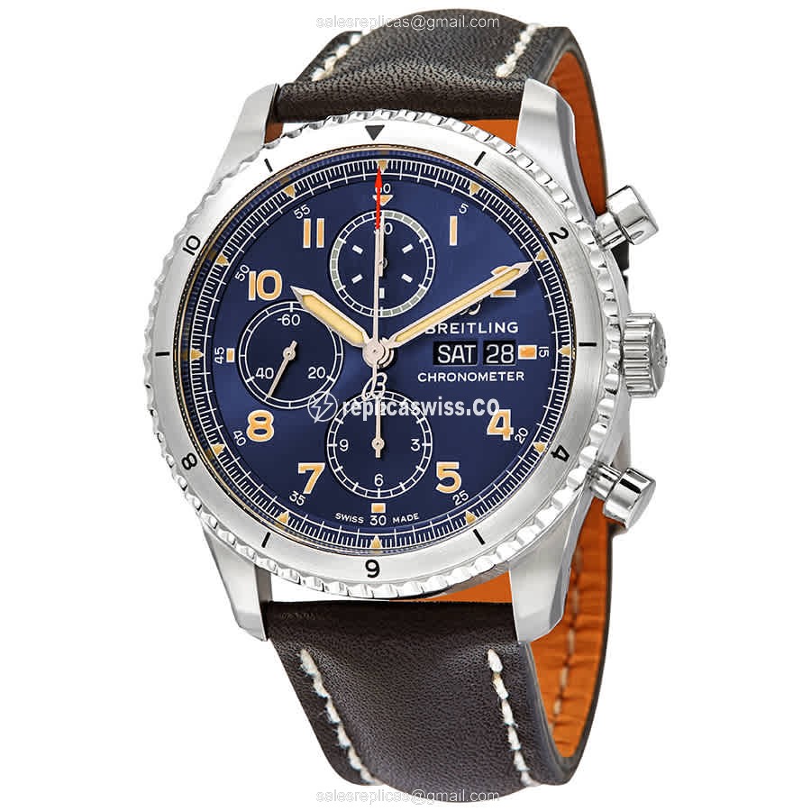 Luxurious Breitling Aviator 8 Replica in Blue Dial, Automatic Movement & Steel Case Watch