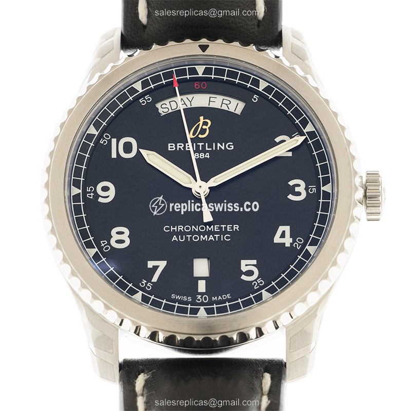 Luxurious Breitling AVIATOR 8 Replica with Automatic Movement Black Steel Case Watch
