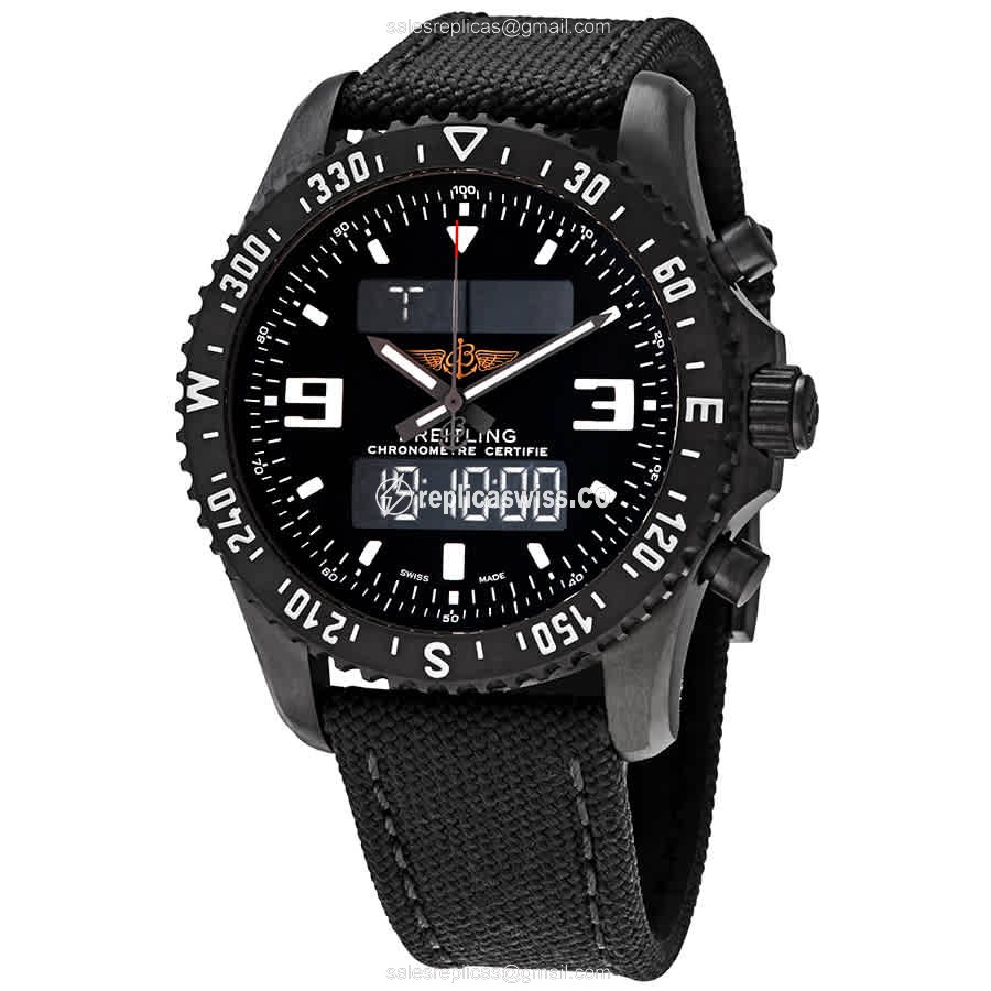 Luxurious Breitling Chronospace M78367101B1W1 Replica, Black Dial, Stainless Steel Case & Leather