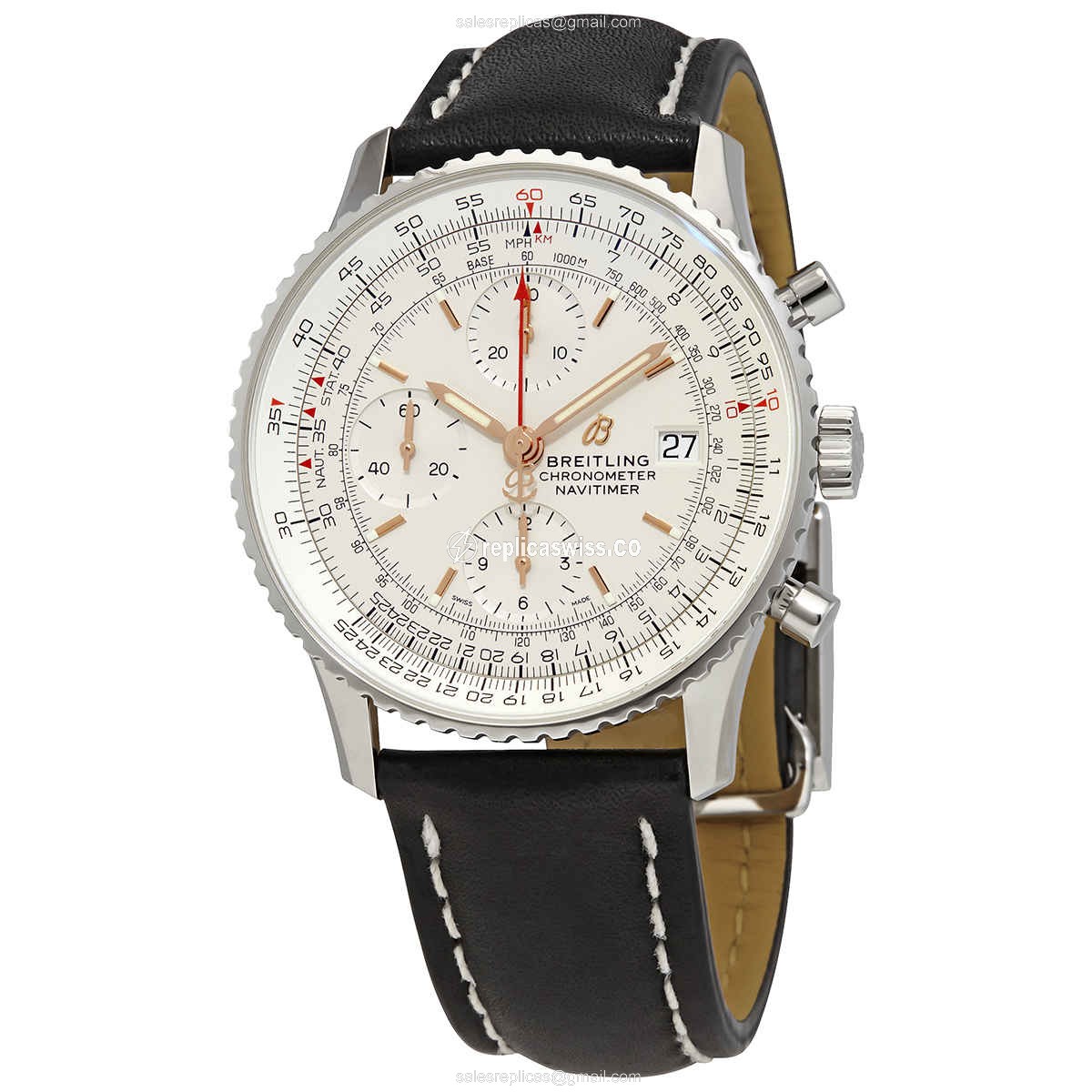 Luxurious Breitling Navitimer 1 Replica in Silver Dial & Stainless Steel Case, Automatic Movement