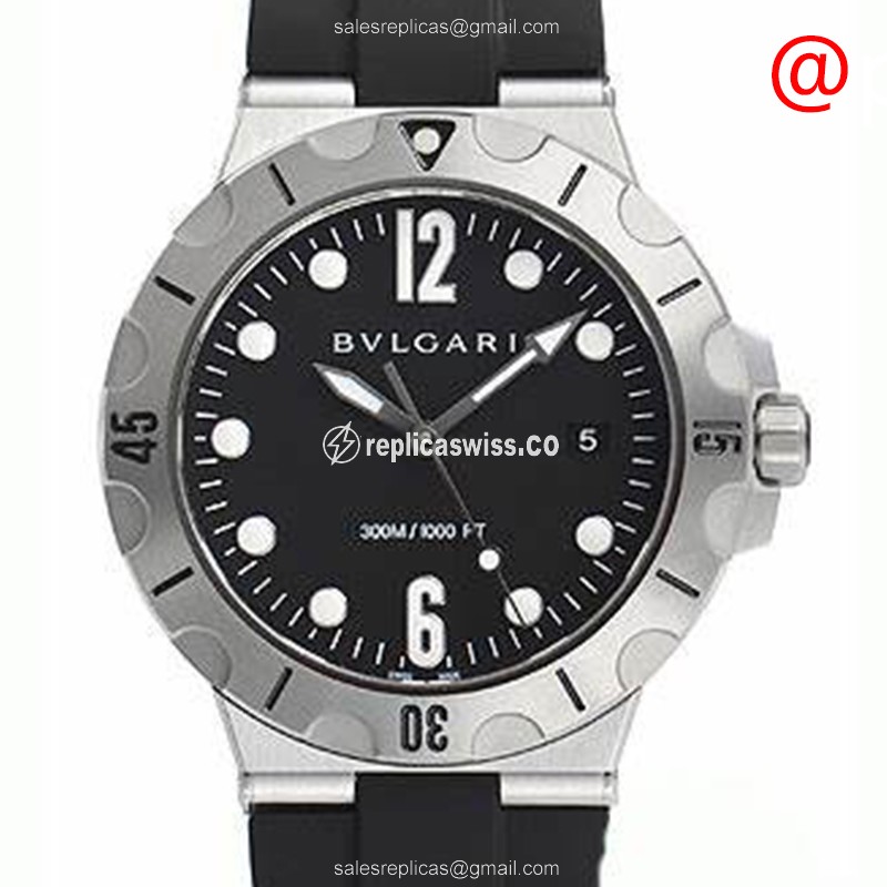 Luxurious Bulgari 102324 DIAGONO Automatic Replica, Black Dial, Stainless Steel Case Watch