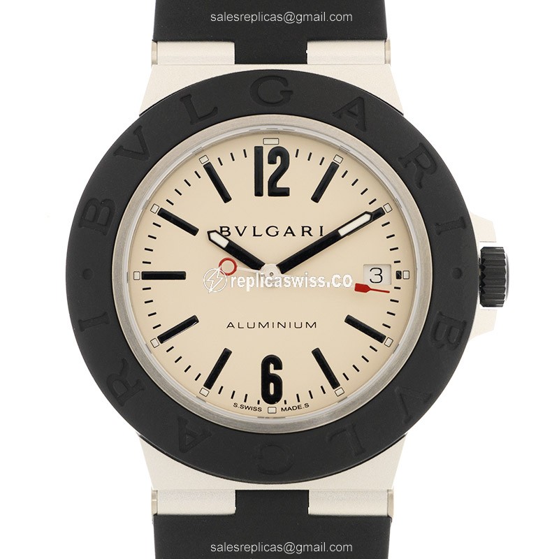 Luxurious Bulgari 103382 Aluminum & Titanium Replica Watch with Automatic Movement Sleek Gray