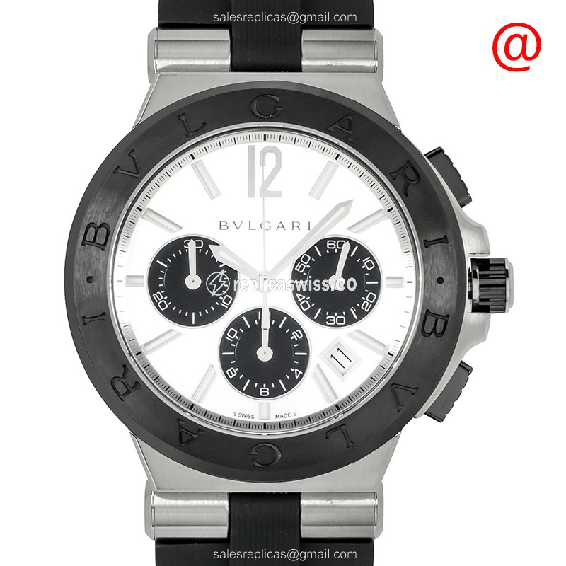 Luxurious Bulgari DIAGONO 102253 Replica Watch: Automatic Movement, Stainless Steel Case, White Dial