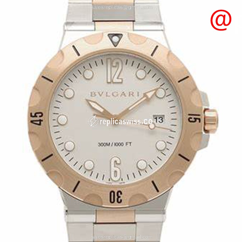 Luxurious Bulgari Diagono 102325 Replica in 18kt Rose Gold & Stainless Steel with Automatic