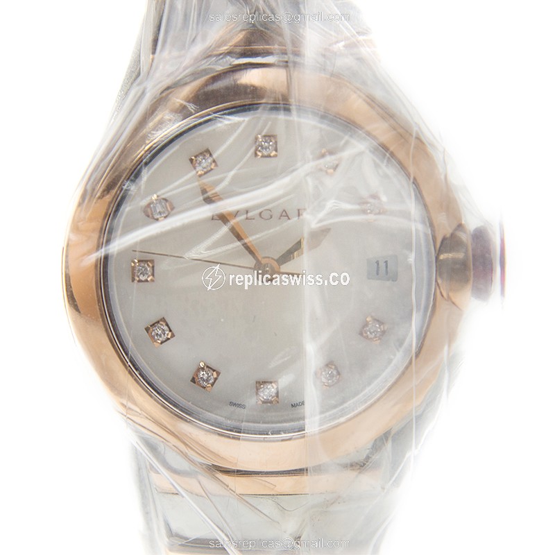 Luxurious Bulgari LU36WSPGSPGD/11 Replica Watch, Automatic Movement, White Dial on 18kt Steel Case
