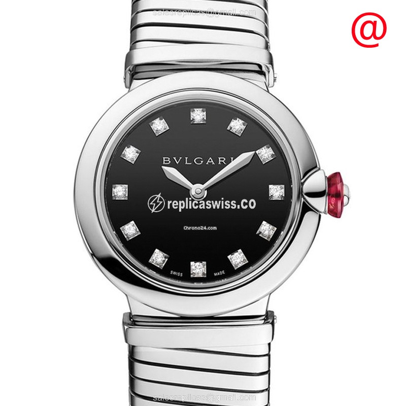 Luxurious Bulgari LVCEA Replica with Black Dial Stainless Steel Case Watch