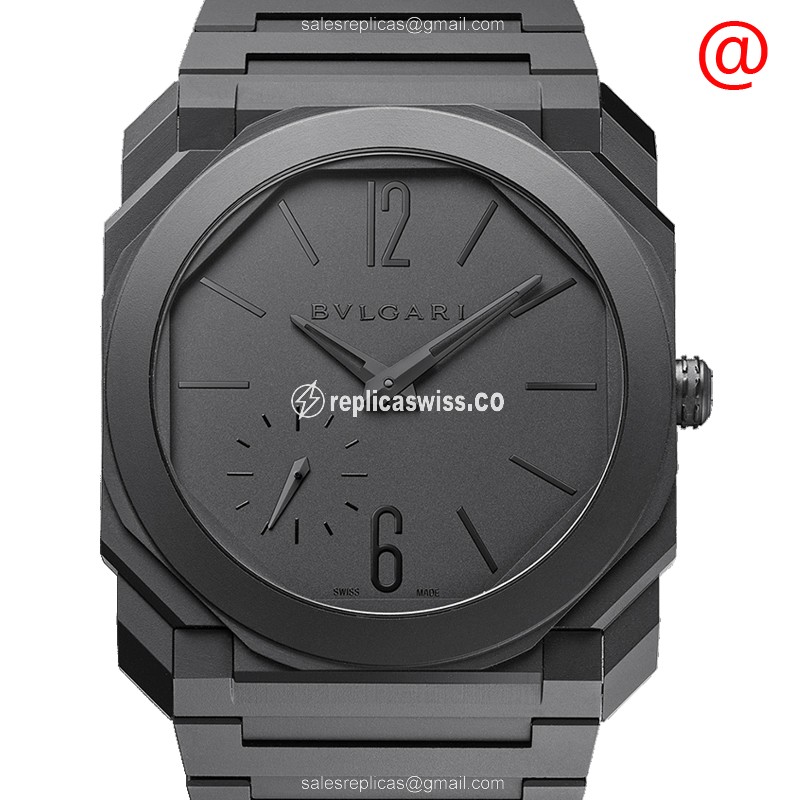 Luxurious Bulgari Octo Finissimo Ceramic Replica, Automatic Movement & Black Ceramic Band Watch
