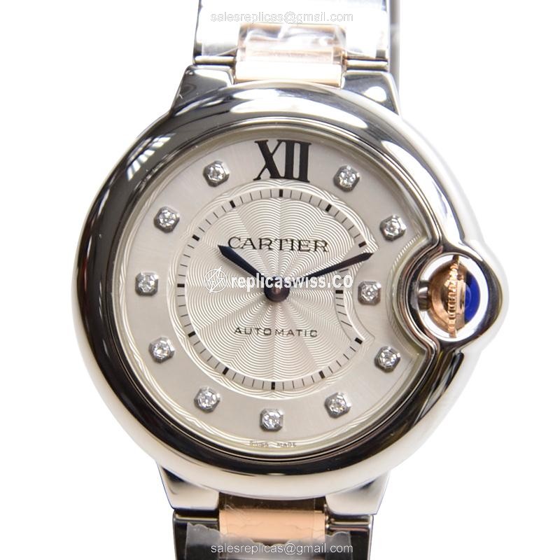 Luxurious Cartier Ballon Bleu Replica, Automatic Movement, White Dial, Stainless Steel Case Watch