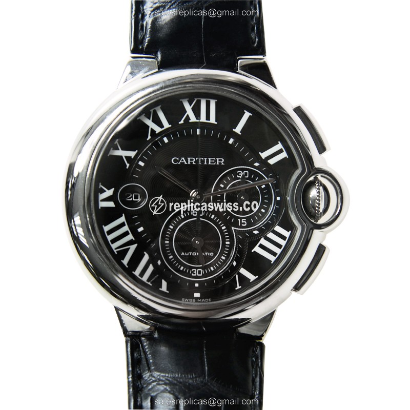 Luxurious Cartier Ballon Bleu Replica in Black Dial Stainless Steel Case with Automatic