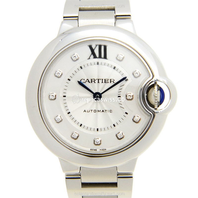Luxurious Cartier Ballon Bleu Replica in Stainless Steel, Automatic Movement & White Dial Watch