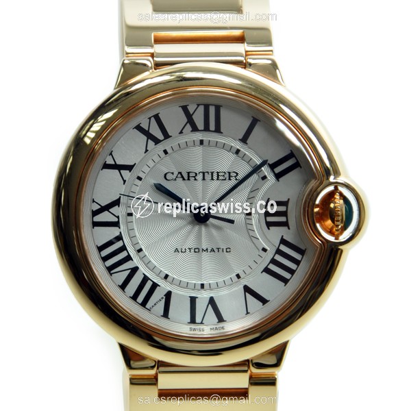 Luxurious Cartier Ballon Bleu W69004Z2 Replica in 18kt Gold, Automatic Movement White Dial Watch