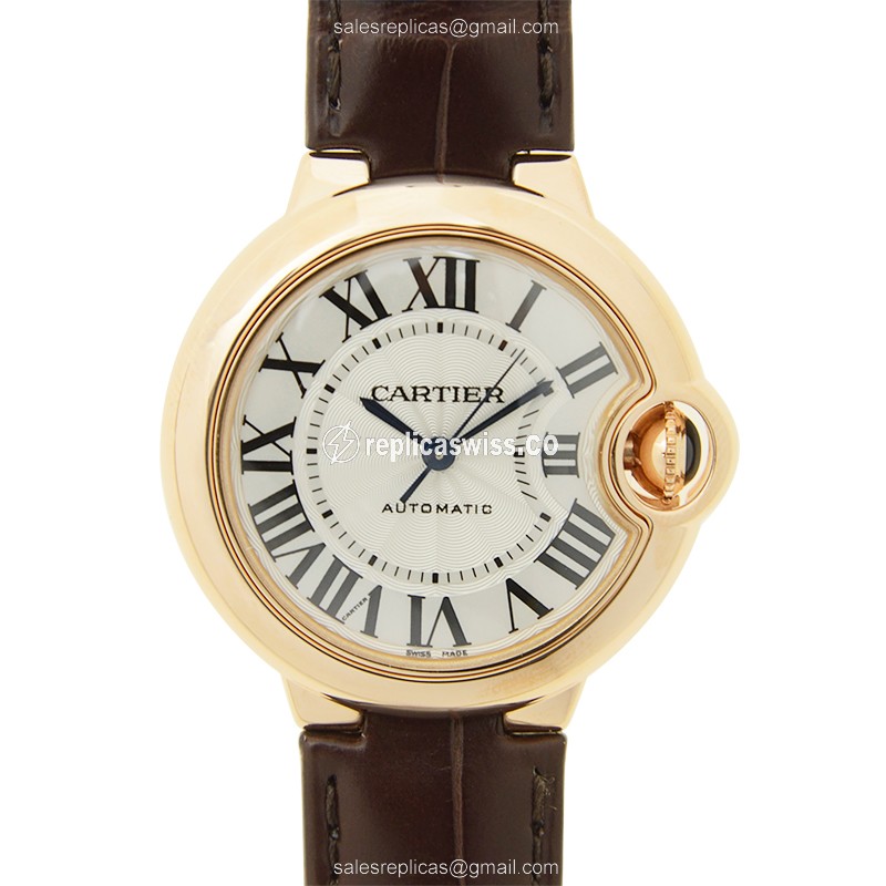 Luxurious Cartier Ballon Bleu W6920069 Replica in 18kt Rose Gold with Automatic Movement Silver